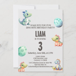 Invitation Anniversaire de enfant de dinosaures jo