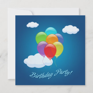 Invitation Anniversaire de enfant de Flying Balloons