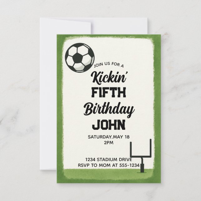 Invitation anniversaire de enfant de football (Devant)