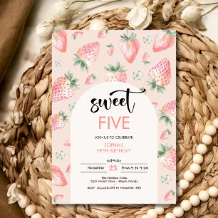 Invitation Anniversaire de enfant de fraise sucrée