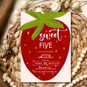 Invitation Anniversaire de enfant de fraise sucrée