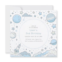 Anniversaire de enfant de fusée spatiale de l'astr