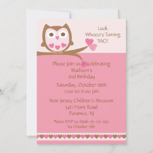 Invitation Anniversaire de enfant de la Chouette d