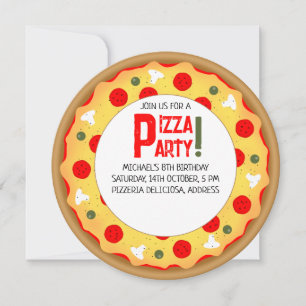 Invitation Anniversaire de enfant de la fête de la pizza