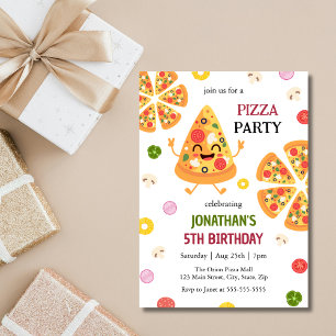 Invitation Anniversaire de enfant de la fête de la pizza colo