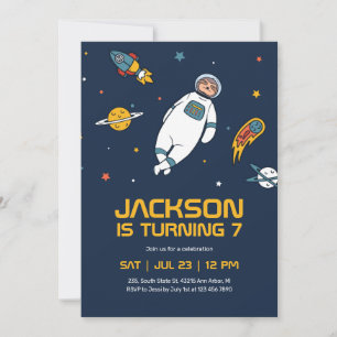 Invitation Anniversaire de enfant de la galaxie spatiale de l