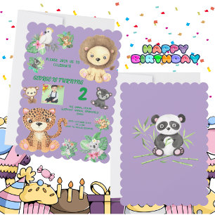 Invitation Anniversaire de enfant de la jungle de Safari trop