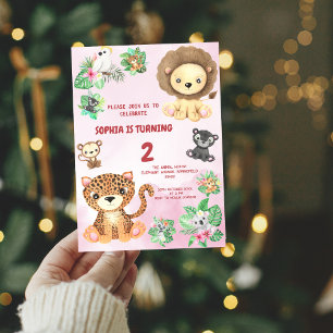 Invitation Anniversaire de enfant de la jungle de Safari trop