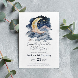 Invitation Anniversaire de enfant de la lune Little Star Wate