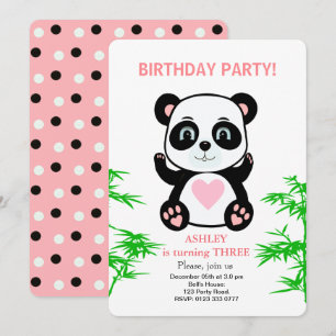 Invitation Anniversaire de enfant de l'ours Panda