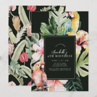 Anniversaire de enfant de perroquet tropical et bo