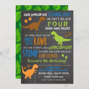 Invitation Anniversaire de enfant de petit dinosau