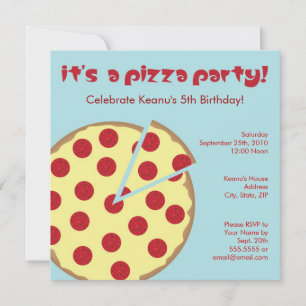 Invitation Anniversaire de enfant de Pizza Party