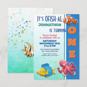 Invitation Anniversaire de enfant de poissons trop
