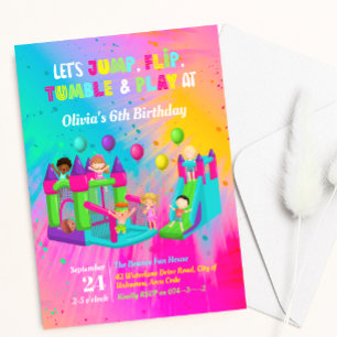 Invitation Anniversaire de enfant de saut de maison de rebond