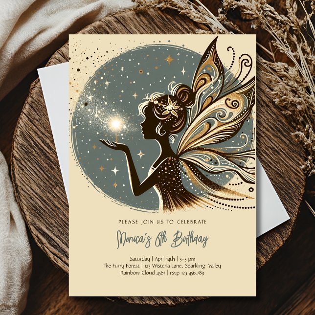 Invitation Anniversaire de enfant de silhouette de fée magiqu (Créateur téléchargé)