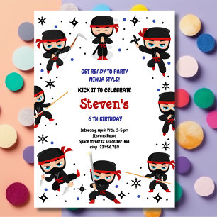 Invitation Anniversaire de enfant de style Ninja