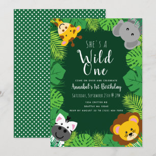 Invitation Anniversaire de enfant de Wild One Jungle