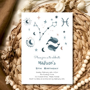 Invitation Anniversaire de enfant de Zodiac Pisces