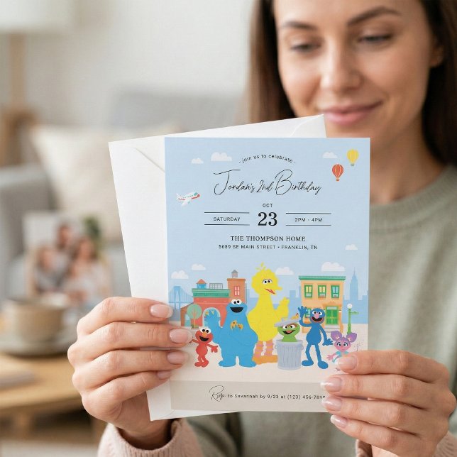 Invitation Anniversaire de enfant des amis de la rue Sésame (Créateur téléchargé)