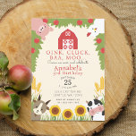 Invitation Anniversaire de enfant des animaux de ferme mignon<br><div class="desc">Célébrez avec cette jolie ferme Animaux de l'anniversaire de naissance de l'enfant. Cette conception comporte une bordure de feuillage et de mignons animaux une vache, chèvre, porc et poulet. Vous pouvez customiser plus loin en cliquant sur le bouton "PERSONNALISER". Objets correspondants dans notre boutique pour un thème de fête complet....</div>