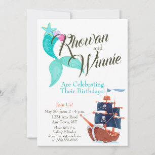 Invitation Anniversaire de enfant des sirènes et d