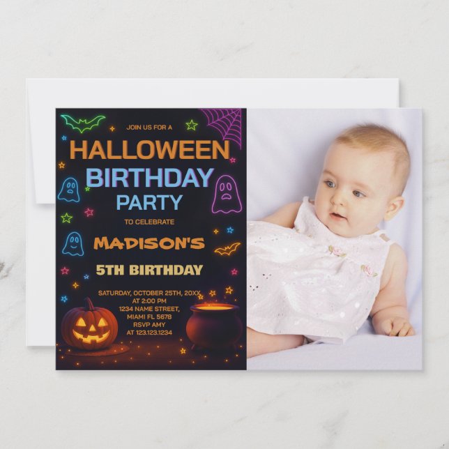 Invitation Anniversaire de enfant d'Halloween (Devant)