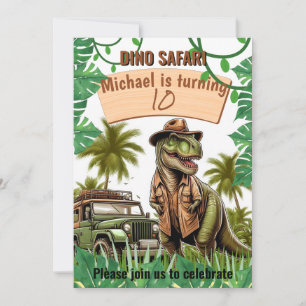 Invitation Anniversaire de enfant : Dino Safari, c