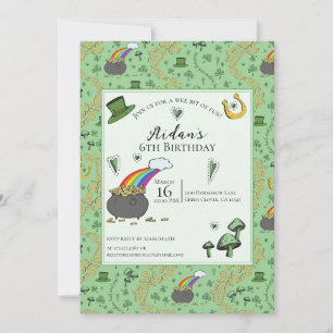 Invitation Anniversaire de enfant du Jour de la Saint Patrick