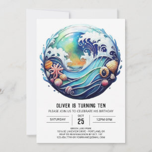 Invitation Anniversaire de enfant Enchanted Boho Waves