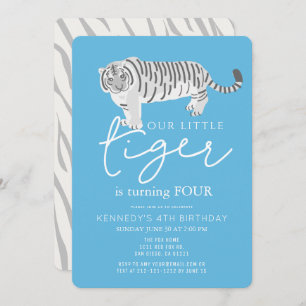 Invitation Anniversaire de enfant moderne Tiger Bl