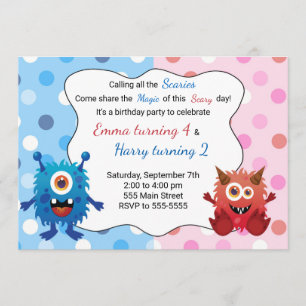 Invitation Anniversaire de enfant Monster