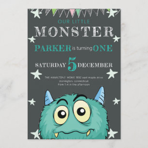 Invitation Anniversaire de enfant monstre de fête