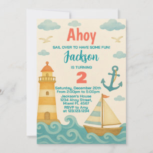 Invitation Anniversaire de enfant nautique