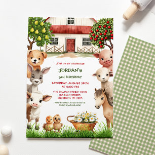 Invitation Anniversaire de enfant Party Animaux de ferme pour
