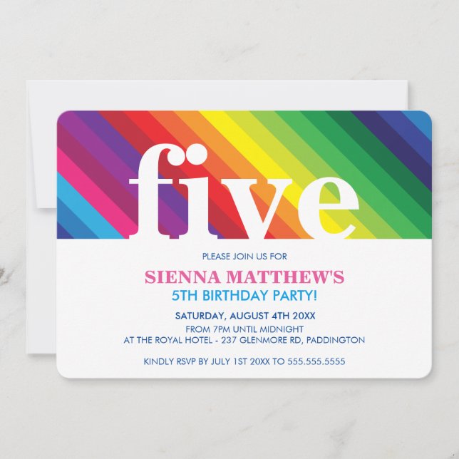 Invitation ANNIVERSAIRE DE ENFANT PARTY moderne coloré gras a (Devant)