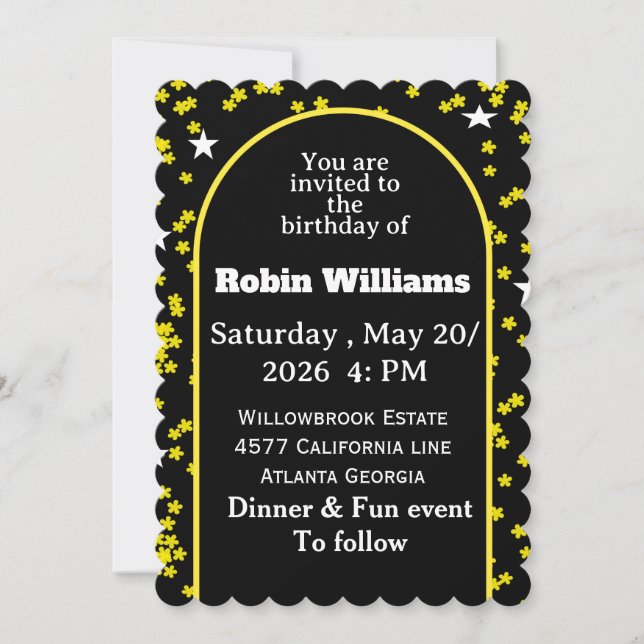 Invitation Anniversaire de enfant personnalisable  (Devant)
