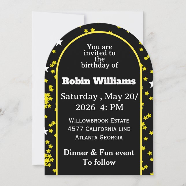 Invitation Anniversaire de enfant personnalisable  (Devant)