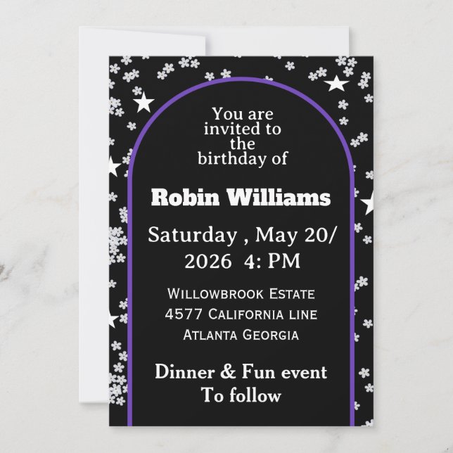 Invitation Anniversaire de enfant personnalisable  (Devant)