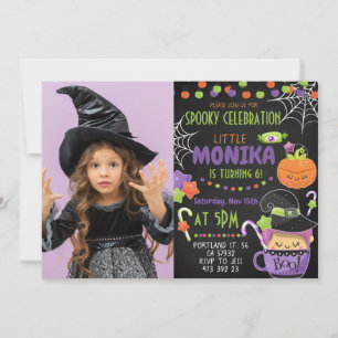 Invitation Anniversaire de enfant photo Éffrayant Halloween W