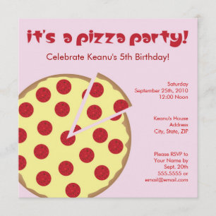 Invitation Anniversaire de enfant Pizza Party - ro