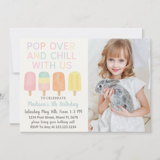 Invitation Anniversaire de enfant Popsicle Party (Devant)