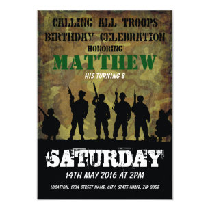 Invitations Faire Part Cartes Anniversaire Soldats Zazzle Fr