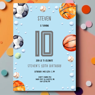 Invitation Anniversaire de enfant sportif de balle
