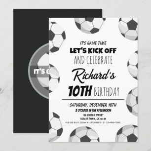 Invitation Anniversaire de enfant sportif de football moderne