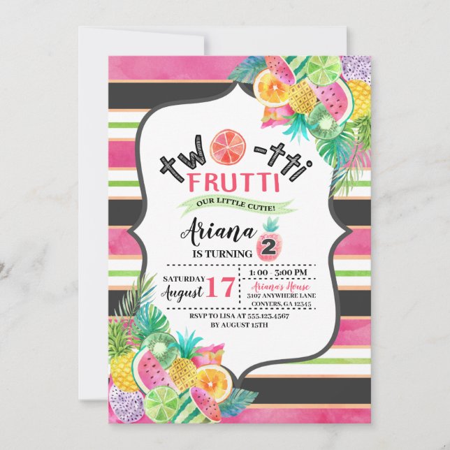 Invitation Anniversaire de enfant Twotti Frutti (Devant)
