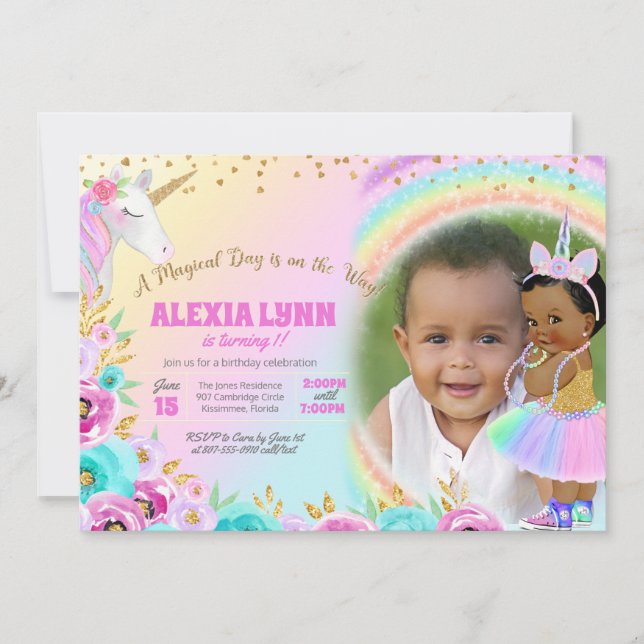 Invitation Anniversaire de enfant Unicorn Magical Day Baby av (Devant)