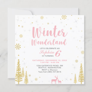 Invitation Anniversaire de enfant Winter Wonderlan
