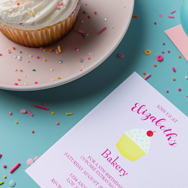 Invitation Anniversaire de fabrication de Cupcake (Créateur téléchargé)