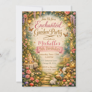 Invitation Anniversaire de Fée de la Forêt Enchantée Magique